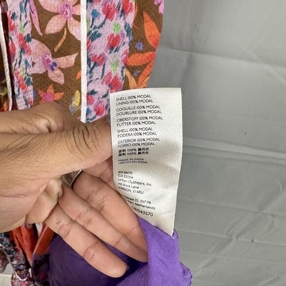 Anthropologie Dress 2P Bhanuni by Jyoti Square Neck Maxi Floral Patchwork Boho - Picture 14 of 16